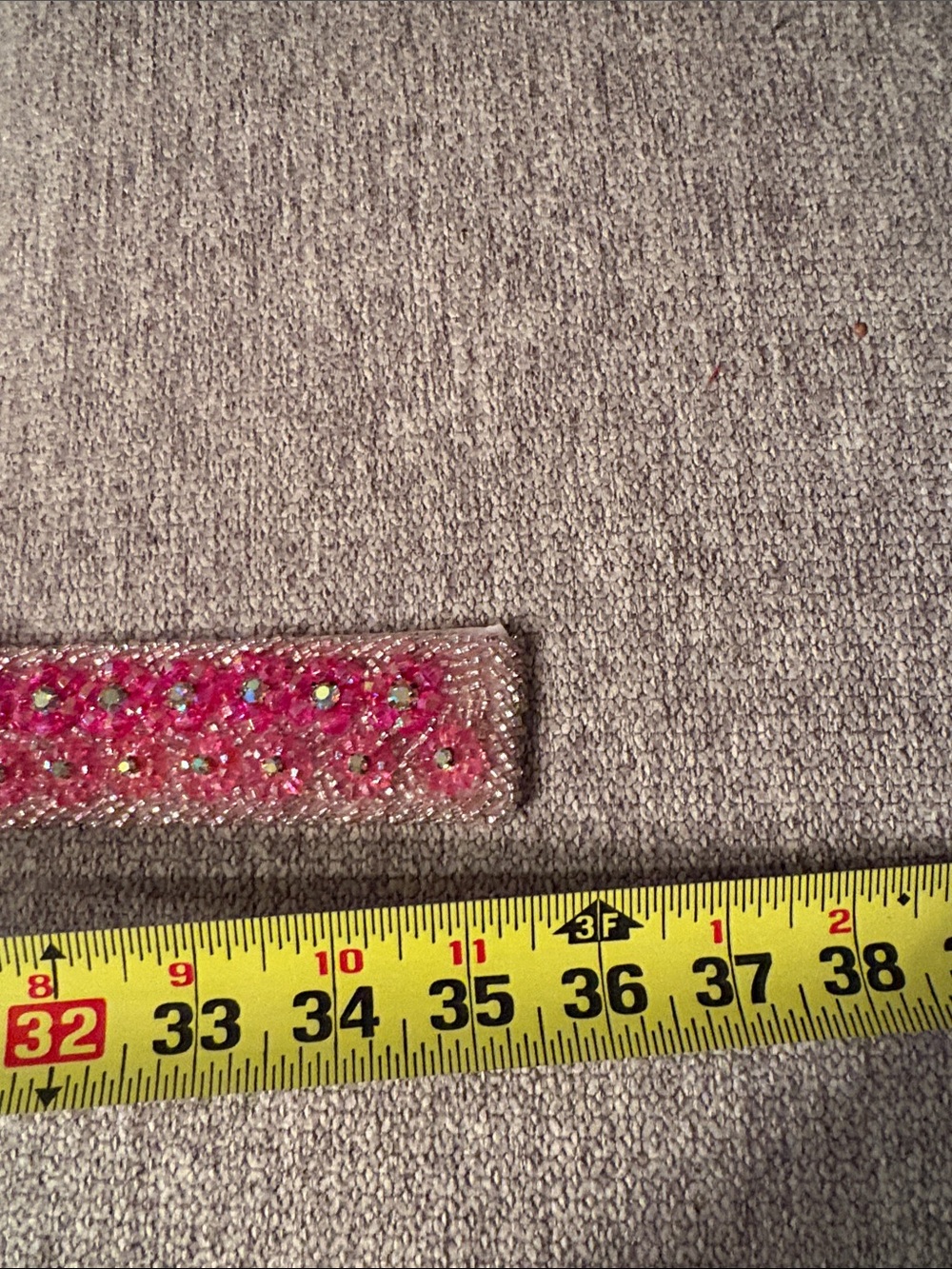Pink Beaded Elastic Waist Belt with Decorative Buckle - Picture 2 of 6